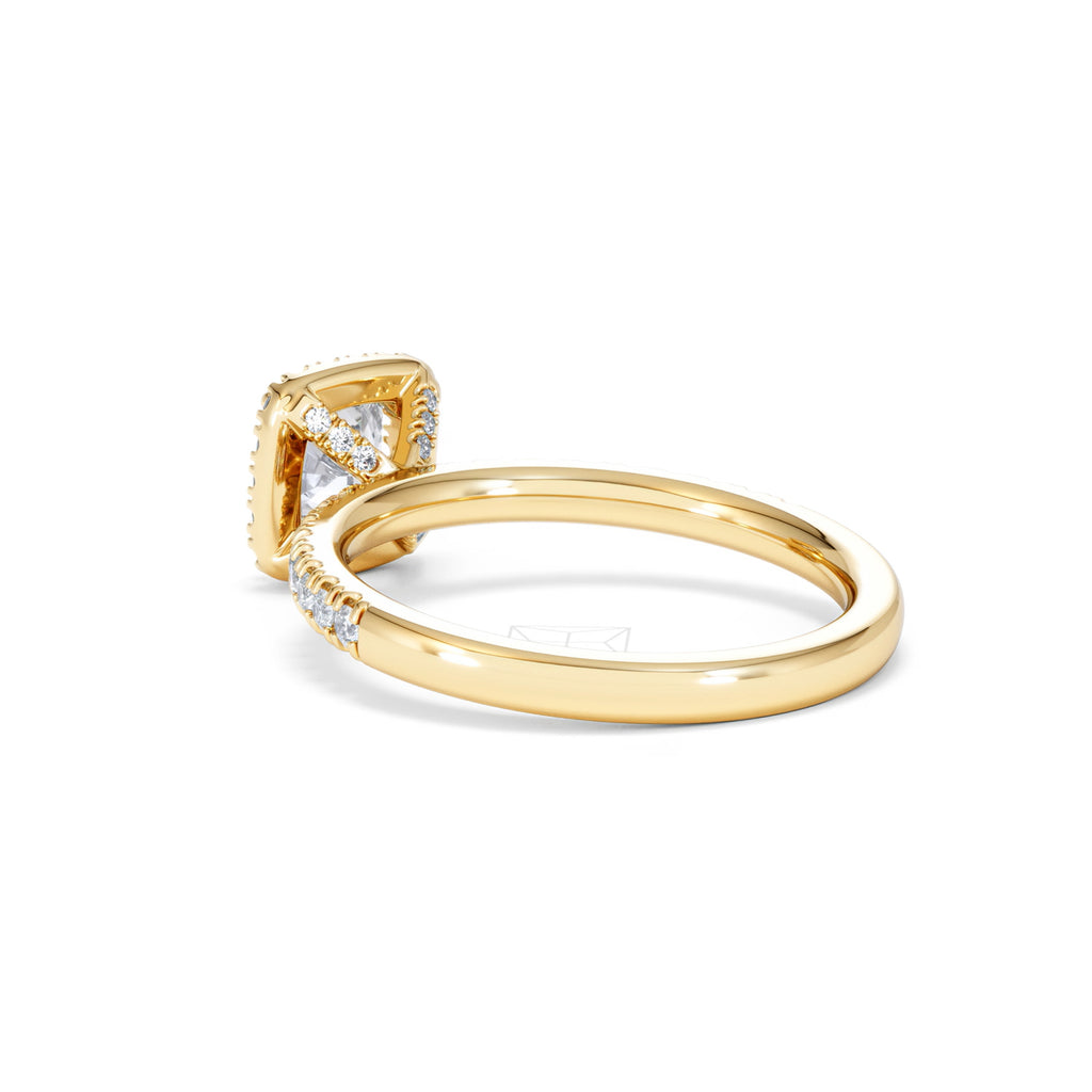 Beatrice GIA Diamond Halo Engagement Ring in 18K Gold 1.25ct G/SI2
