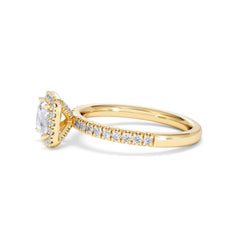 Beatrice GIA Diamond Halo Engagement Ring in 18K Gold 1.25ct G/SI2