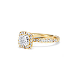 Beatrice GIA Diamond Halo Engagement Ring in 18K Gold 1.25ct G/SI2