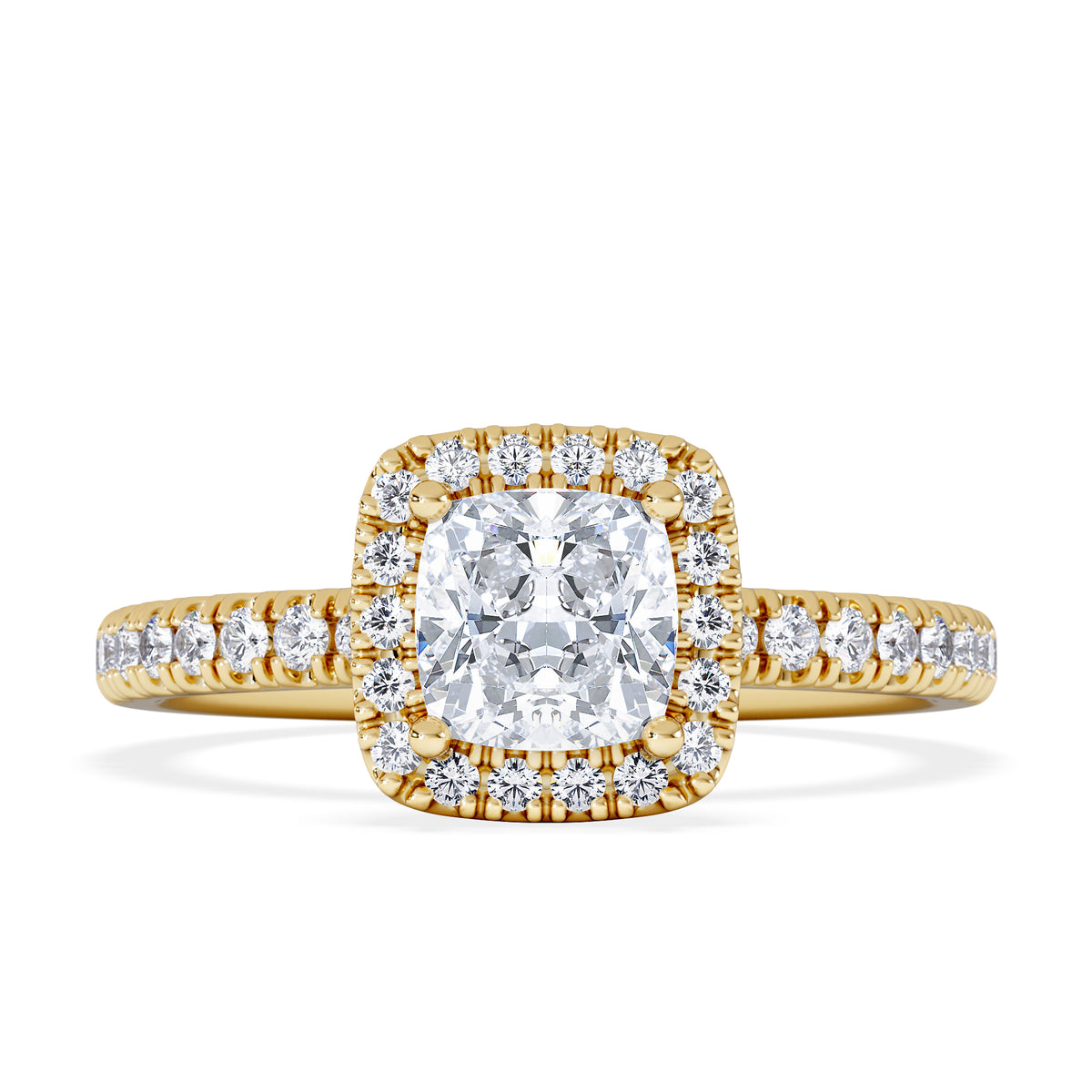 Beatrice GIA Diamond Halo Engagement Ring in 18K Gold 1.25ct G/SI2