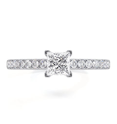 Katerina Princess Diamond Engagement Ring 18KW Gold 0.85ct G/VS1