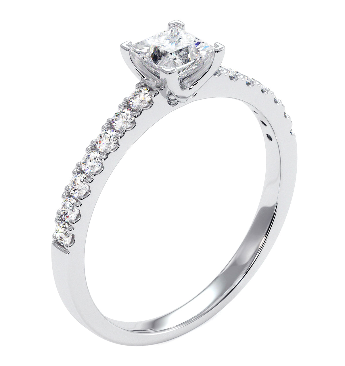Katerina Princess Diamond Engagement Ring 18KW Gold 0.85ct G/VS1