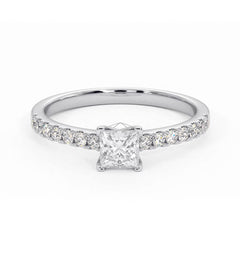 Katerina Lab Princess Diamond Engagement Ring Platinum 0.85ct F/VS1