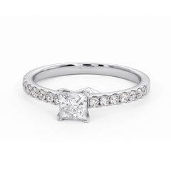 Katerina Lab Princess Diamond Engagement Ring Platinum 0.85ct F/VS1