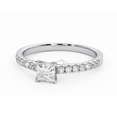 Katerina Lab Princess Diamond Engagement Ring Platinum 0.85ct F/VS1