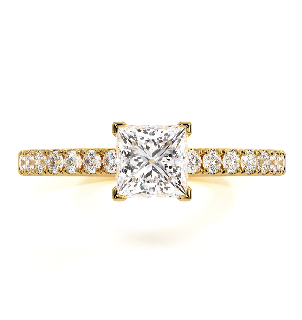 Katerina GIA Princess Diamond Engagement Ring 18K Gold 1.15ct G/VS1