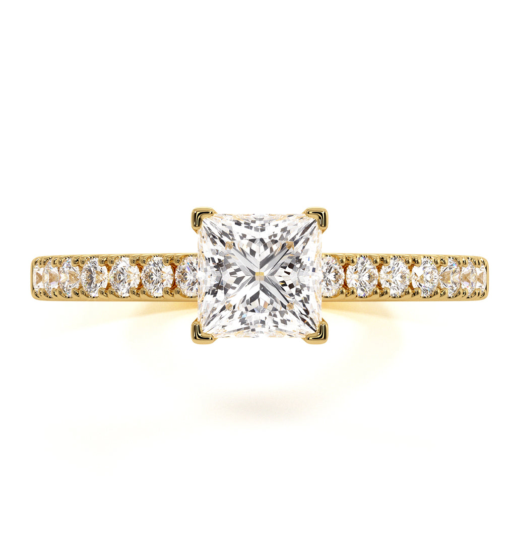 Katerina GIA Princess Diamond Engagement Ring 18K Gold 1.15ct G/VS1