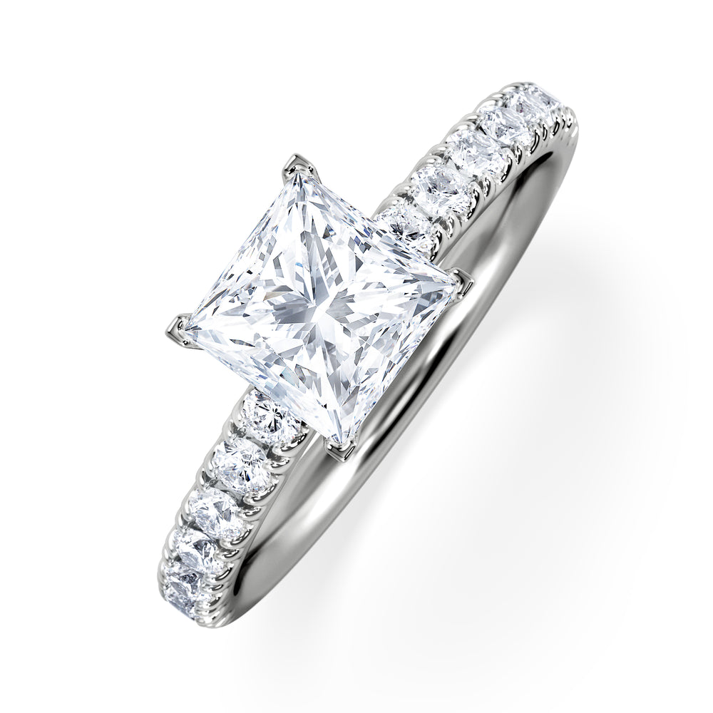 Katerina Lab Princess Diamond Engagement Ring 18KW Gold 1.55ct F/VS1