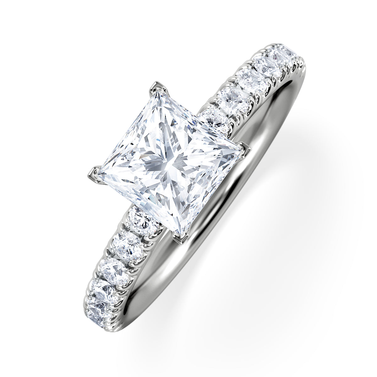 Katerina Lab Princess Diamond Engagement Ring 18KW Gold 1.55ct F/VS1