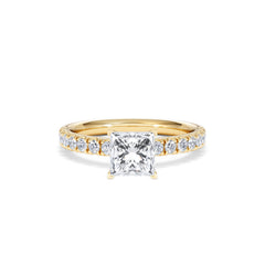 2.10ct Katerina Lab Princess Diamond Engagement Ring 18K Gold F/VS1