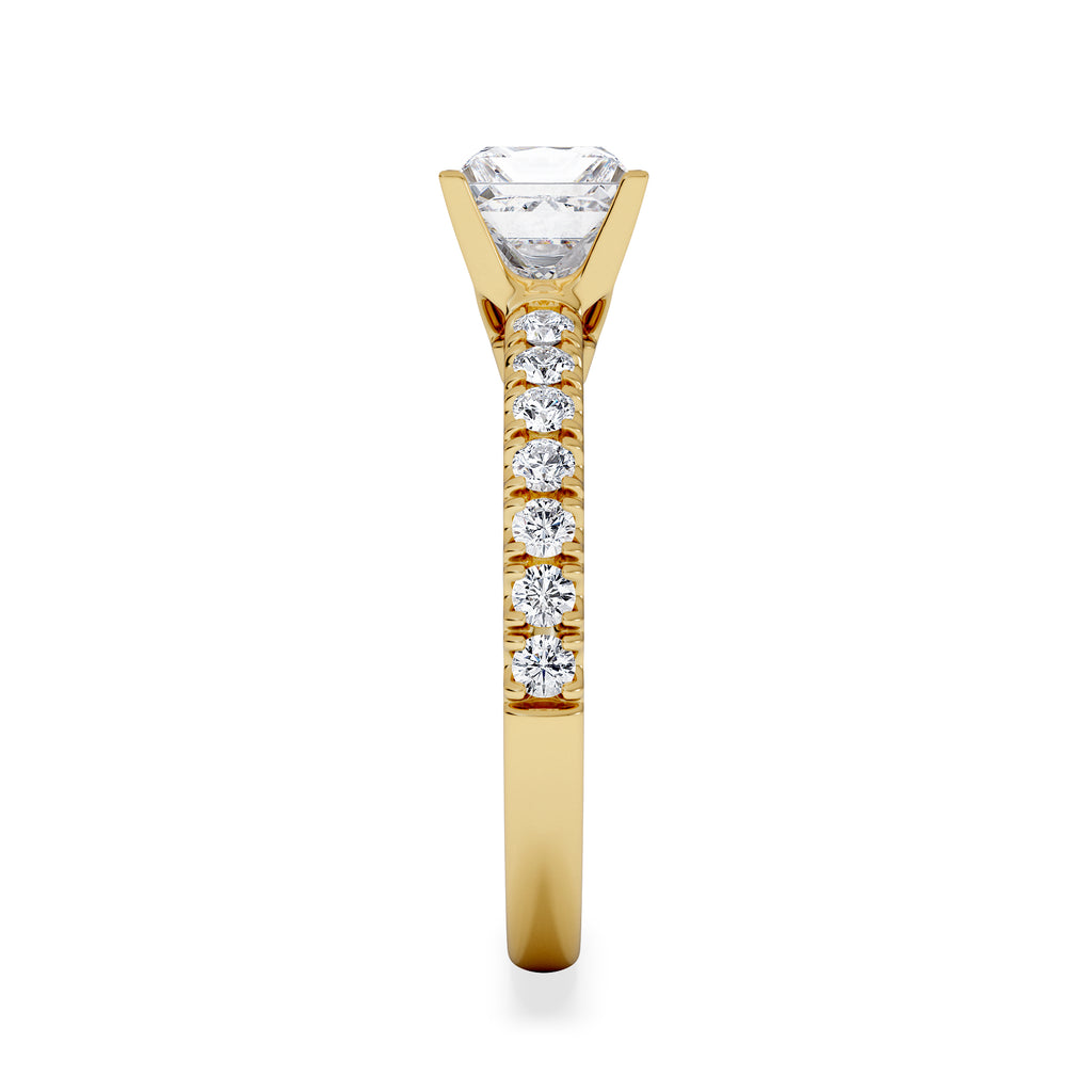 Katerina Lab Princess Diamond Engagement Ring 18K Gold 1.55ct F/VS1