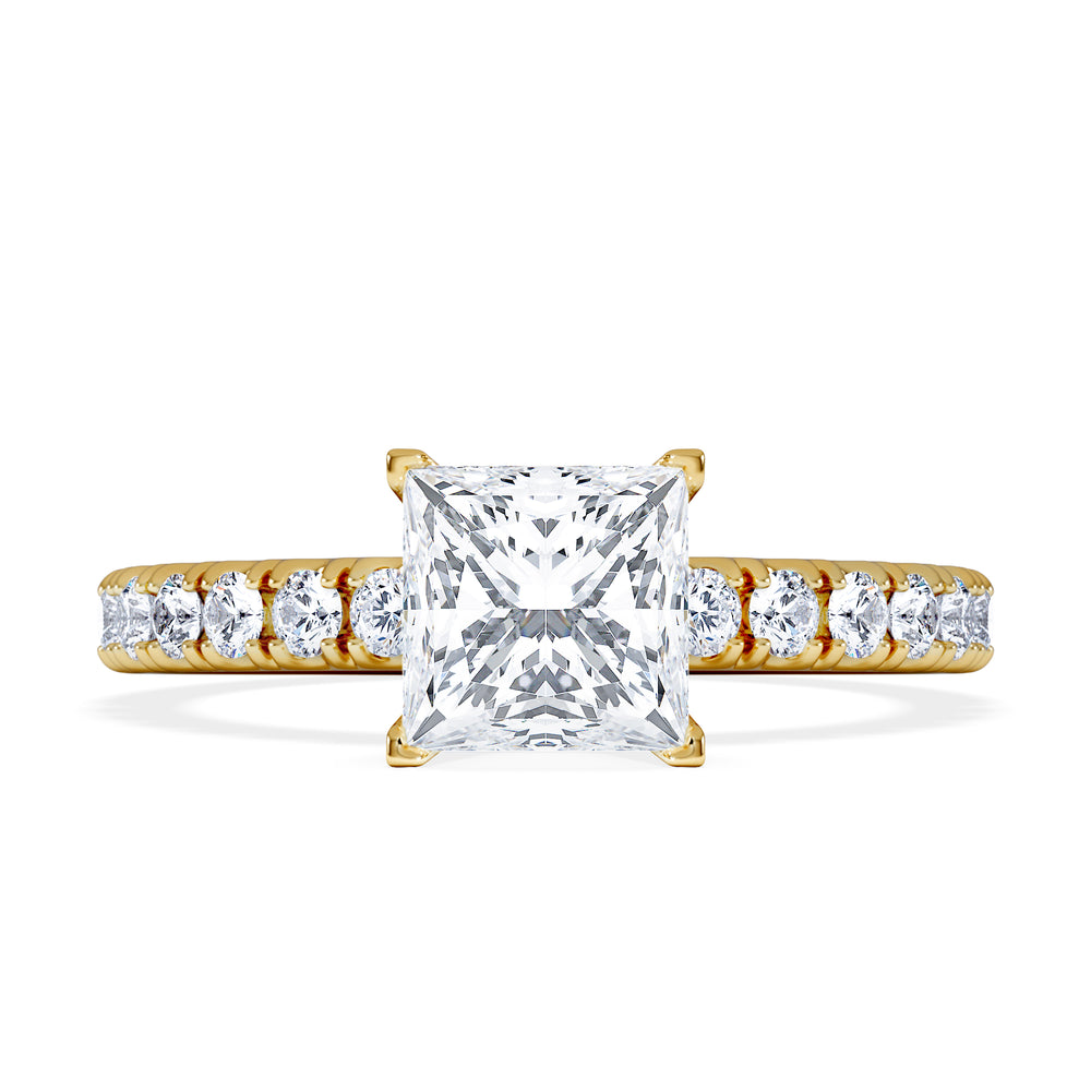 Katerina Lab Princess Diamond Engagement Ring 18K Gold 1.55ct F/VS1