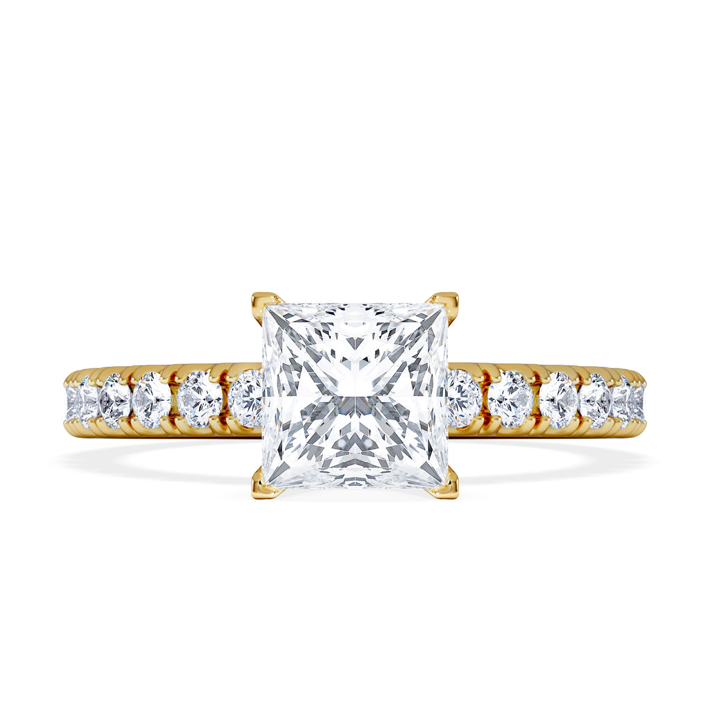 Katerina Lab Princess Diamond Engagement Ring 18K Gold 1.55ct F/VS1