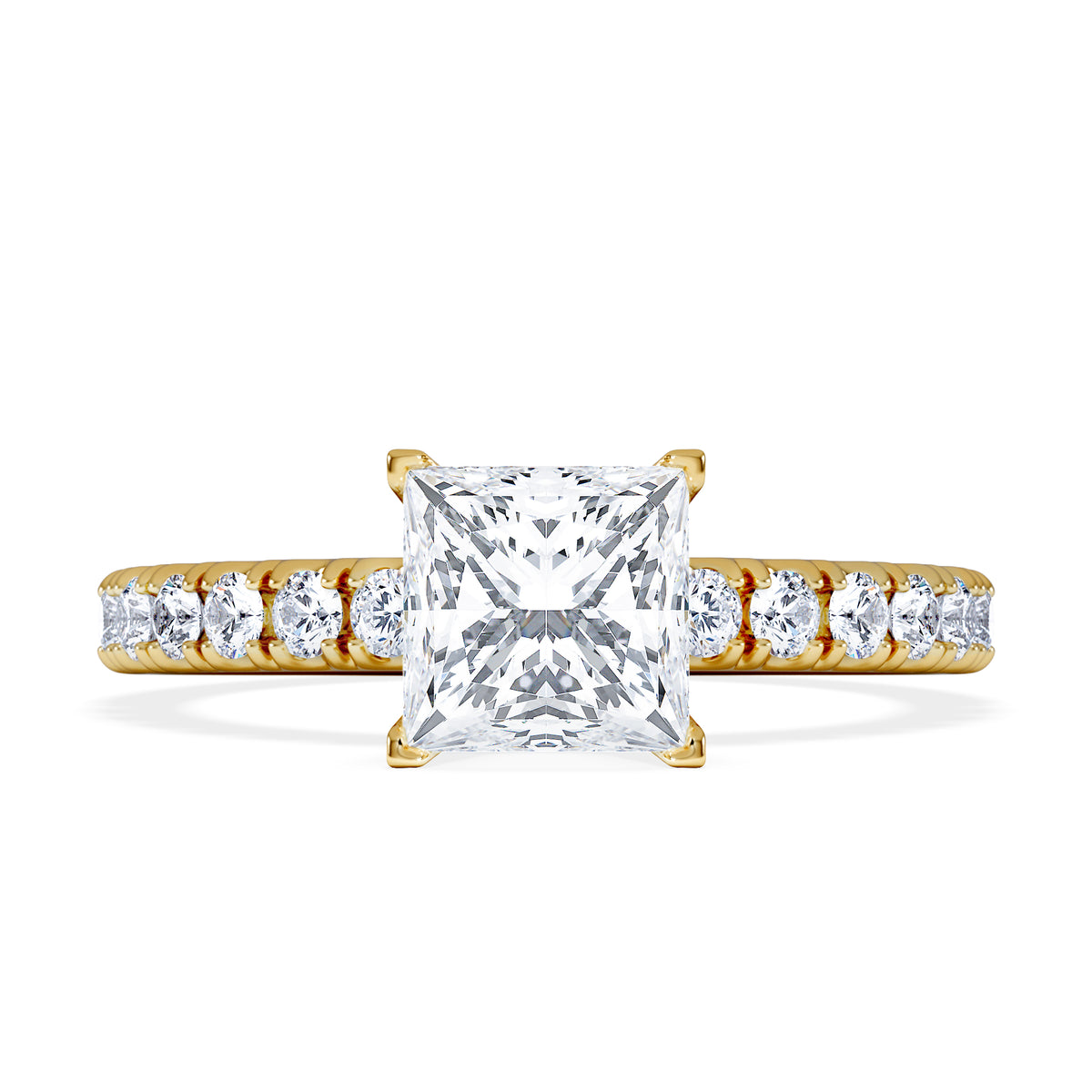 Katerina Lab Princess Diamond Engagement Ring 18K Gold 1.55ct F/VS1