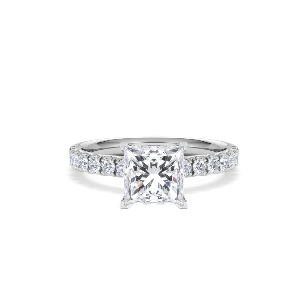 2.10ct Katerina Lab Princess Diamond Engagement Ring 18KW Gold F/VS1