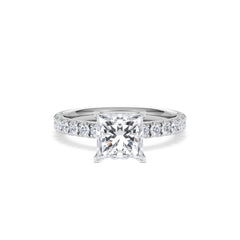 2.10ct Katerina Lab Princess Diamond Engagement Ring 18KW Gold F/VS1