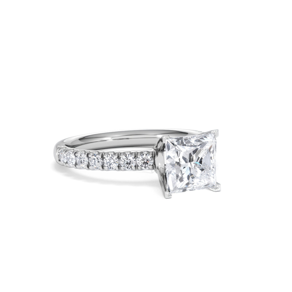 2.10ct Katerina Lab Princess Diamond Engagement Ring 18KW Gold F/VS1