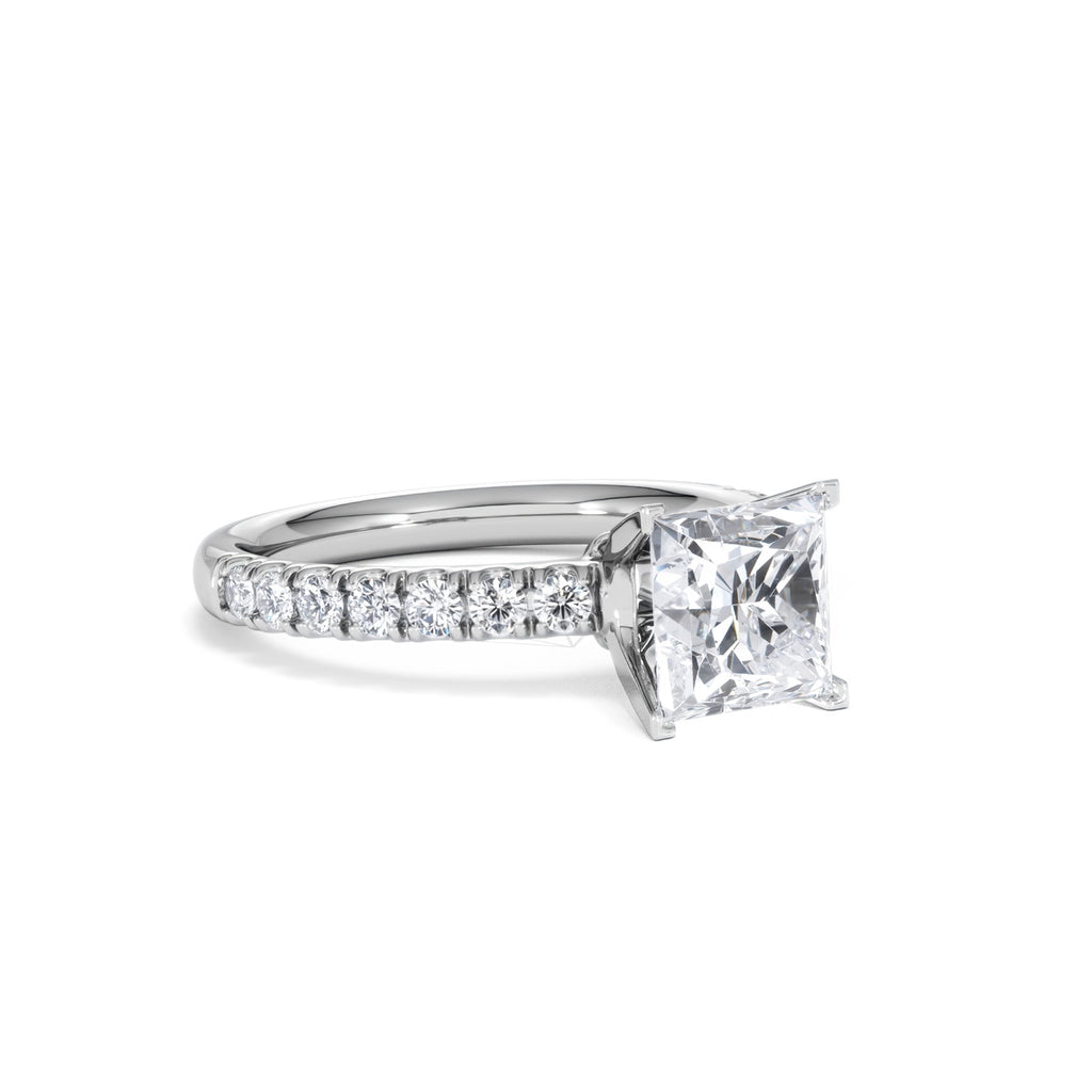 2.10ct Katerina Lab Princess Diamond Engagement Ring 18KW Gold F/VS1