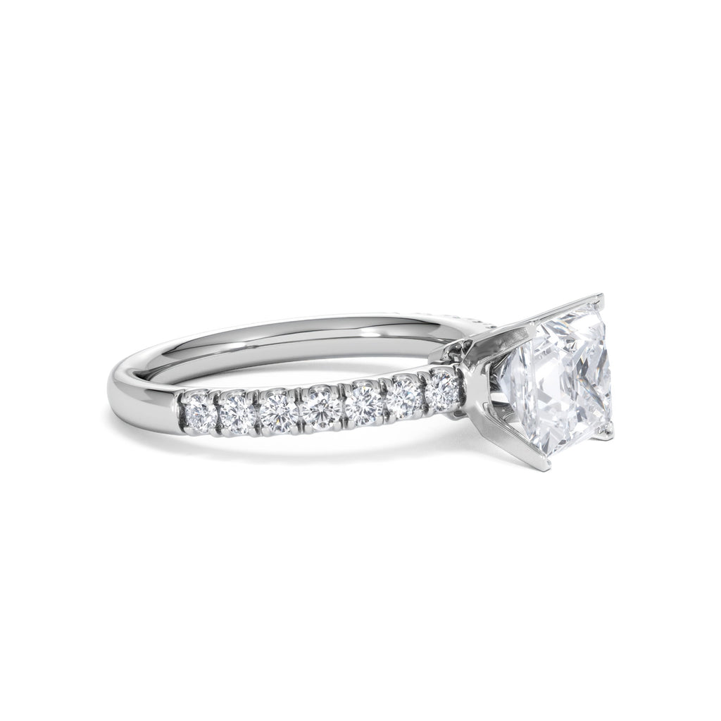 2.10ct Katerina Lab Princess Diamond Engagement Ring 18KW Gold F/VS1