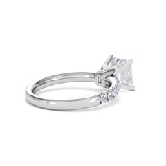 2.10ct Katerina Lab Princess Diamond Engagement Ring 18KW Gold F/VS1