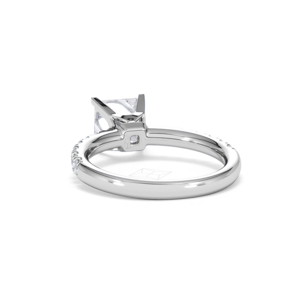 2.10ct Katerina Lab Princess Diamond Engagement Ring 18KW Gold F/VS1