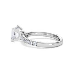 2.10ct Katerina Lab Princess Diamond Engagement Ring 18KW Gold F/VS1