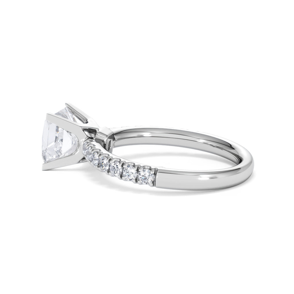 2.10ct Katerina Lab Princess Diamond Engagement Ring 18KW Gold F/VS1