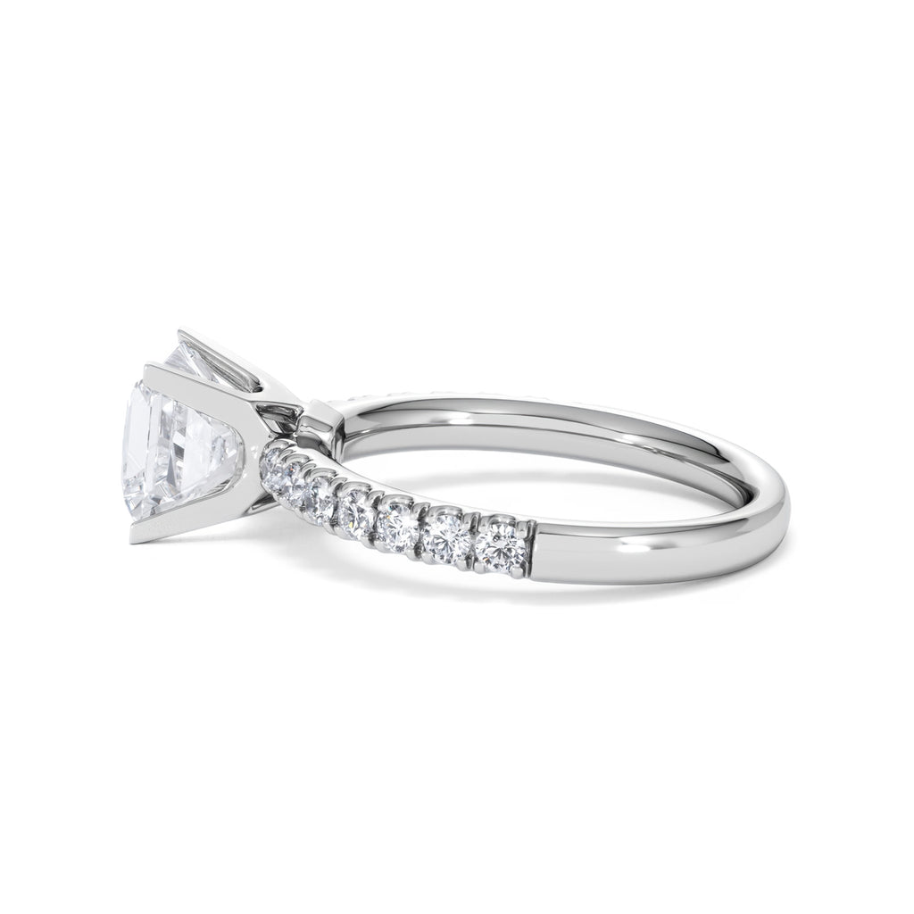 2.10ct Katerina Lab Princess Diamond Engagement Ring 18KW Gold F/VS1
