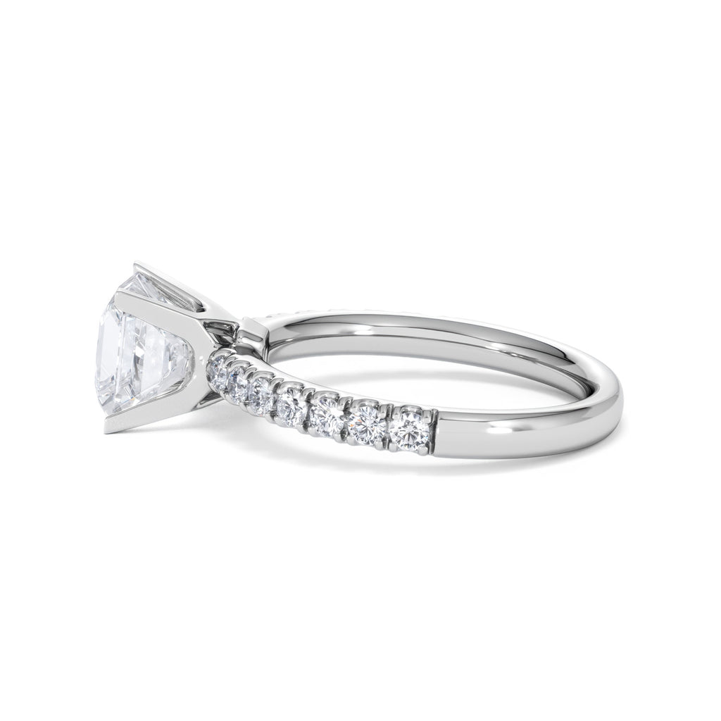2.10ct Katerina Lab Princess Diamond Engagement Ring 18KW Gold F/VS1