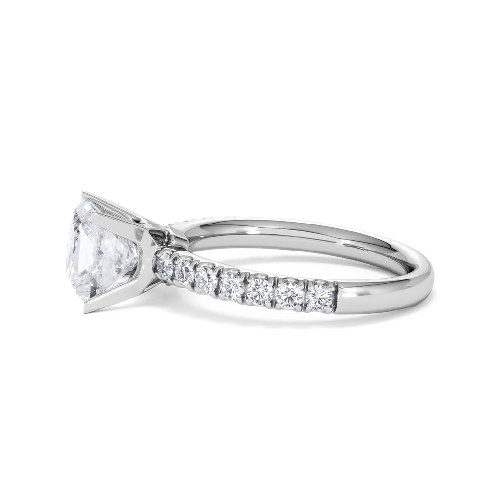 2.10ct Katerina Lab Princess Diamond Engagement Ring 18KW Gold F/VS1