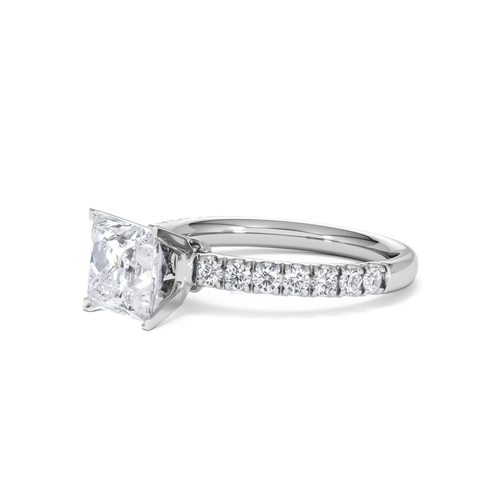 2.10ct Katerina Lab Princess Diamond Engagement Ring 18KW Gold F/VS1