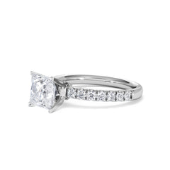 2.10ct Katerina Lab Princess Diamond Engagement Ring 18KW Gold F/VS1