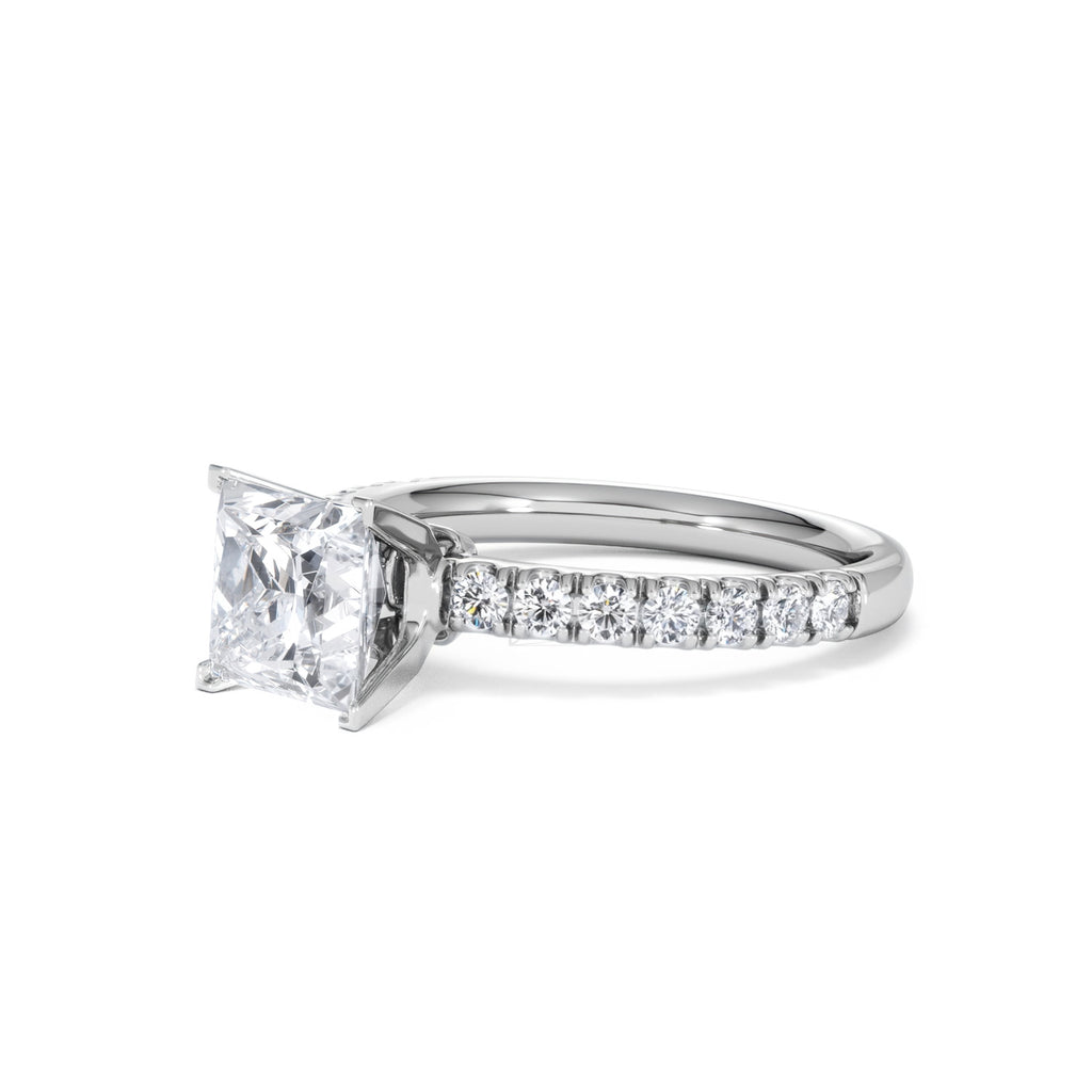 2.10ct Katerina Lab Princess Diamond Engagement Ring 18KW Gold F/VS1