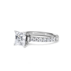 2.10ct Katerina Lab Princess Diamond Engagement Ring 18KW Gold F/VS1