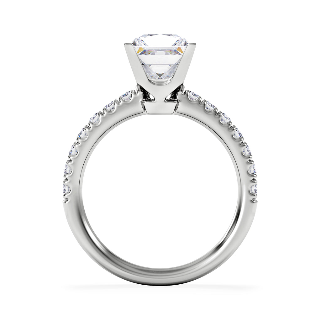 2.10ct Katerina Lab Princess Diamond Engagement Ring Platinum F/VS1