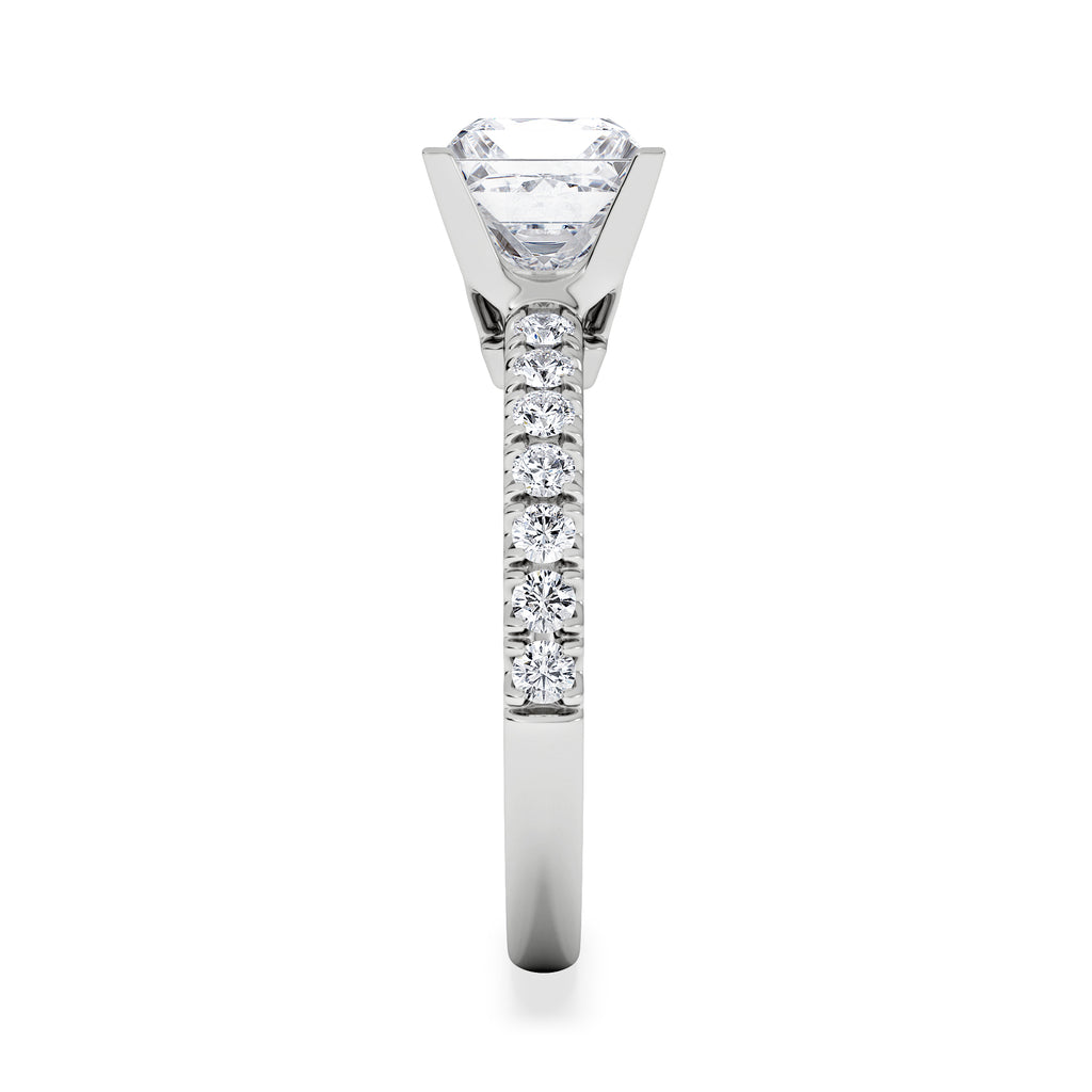 2.10ct Katerina Lab Princess Diamond Engagement Ring 18KW Gold F/VS1