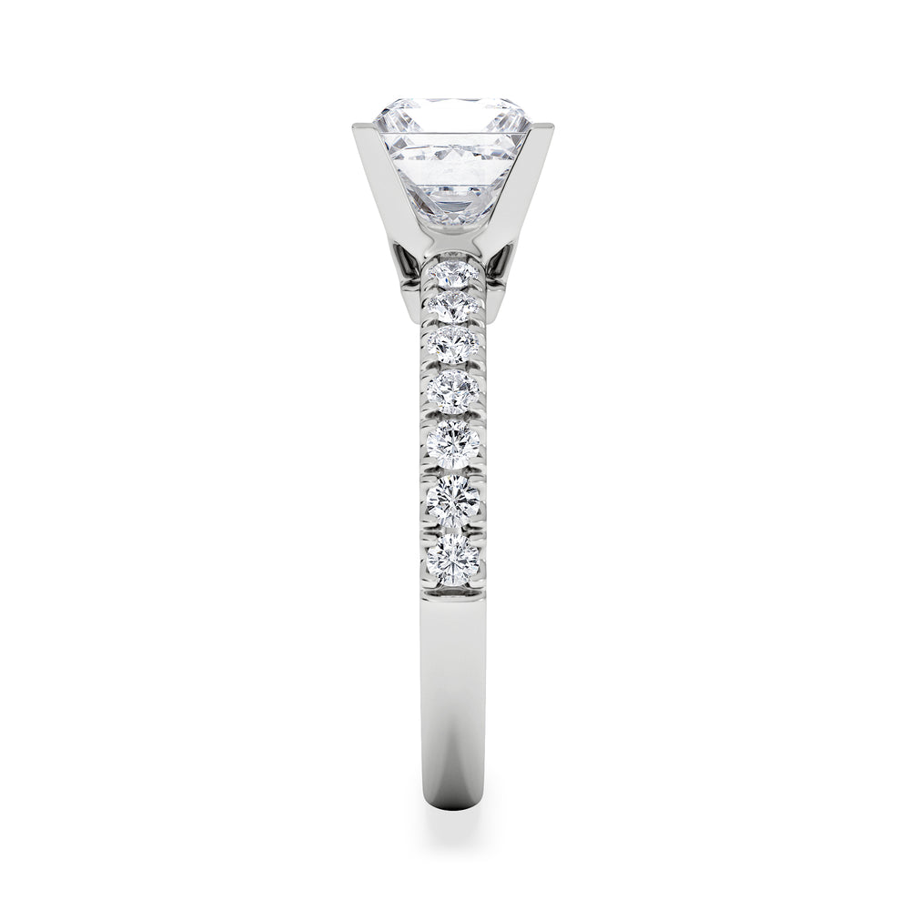 2.10ct Katerina Lab Princess Diamond Engagement Ring Platinum F/VS1