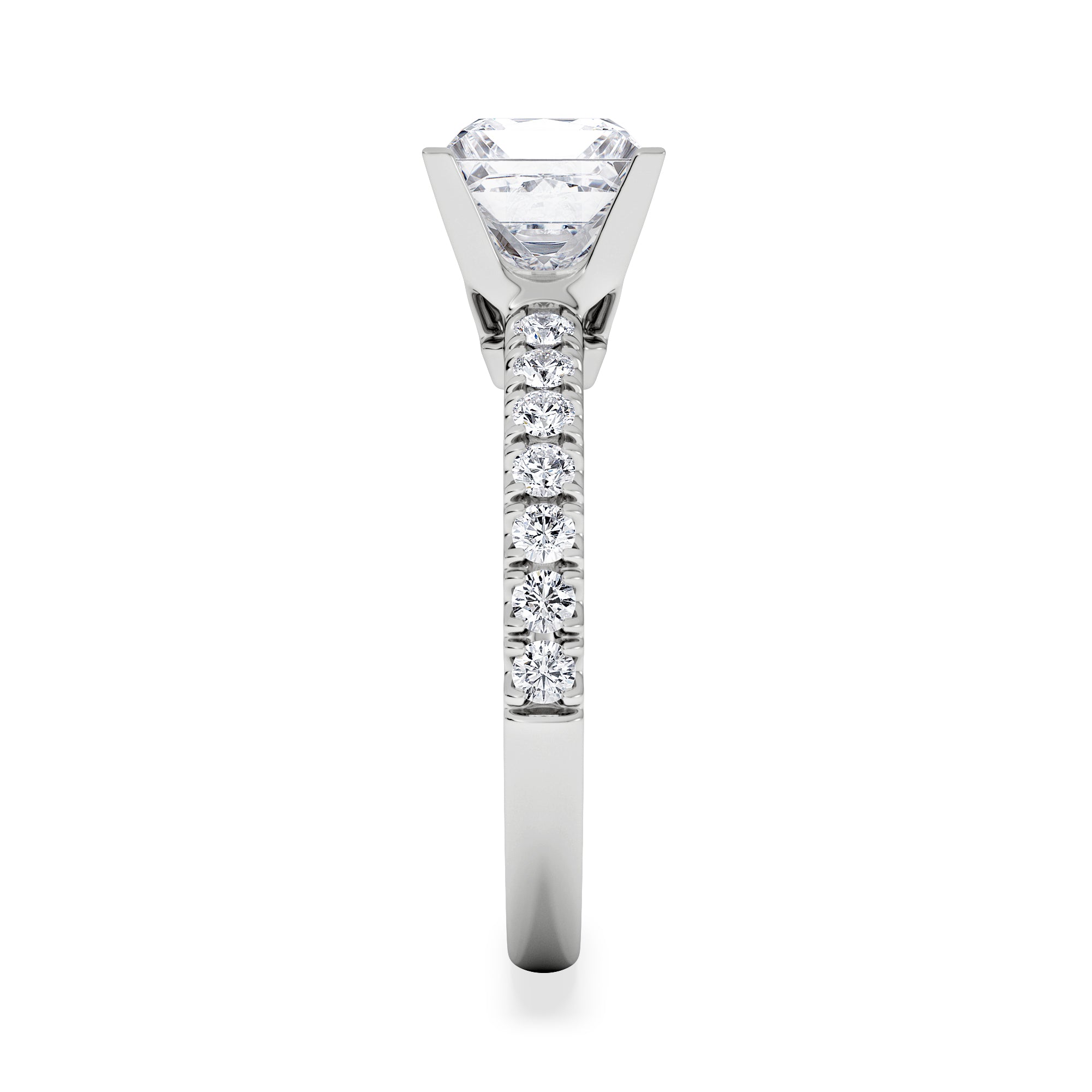 2.10ct Katerina Lab Princess Diamond Engagement Ring Platinum F/VS1