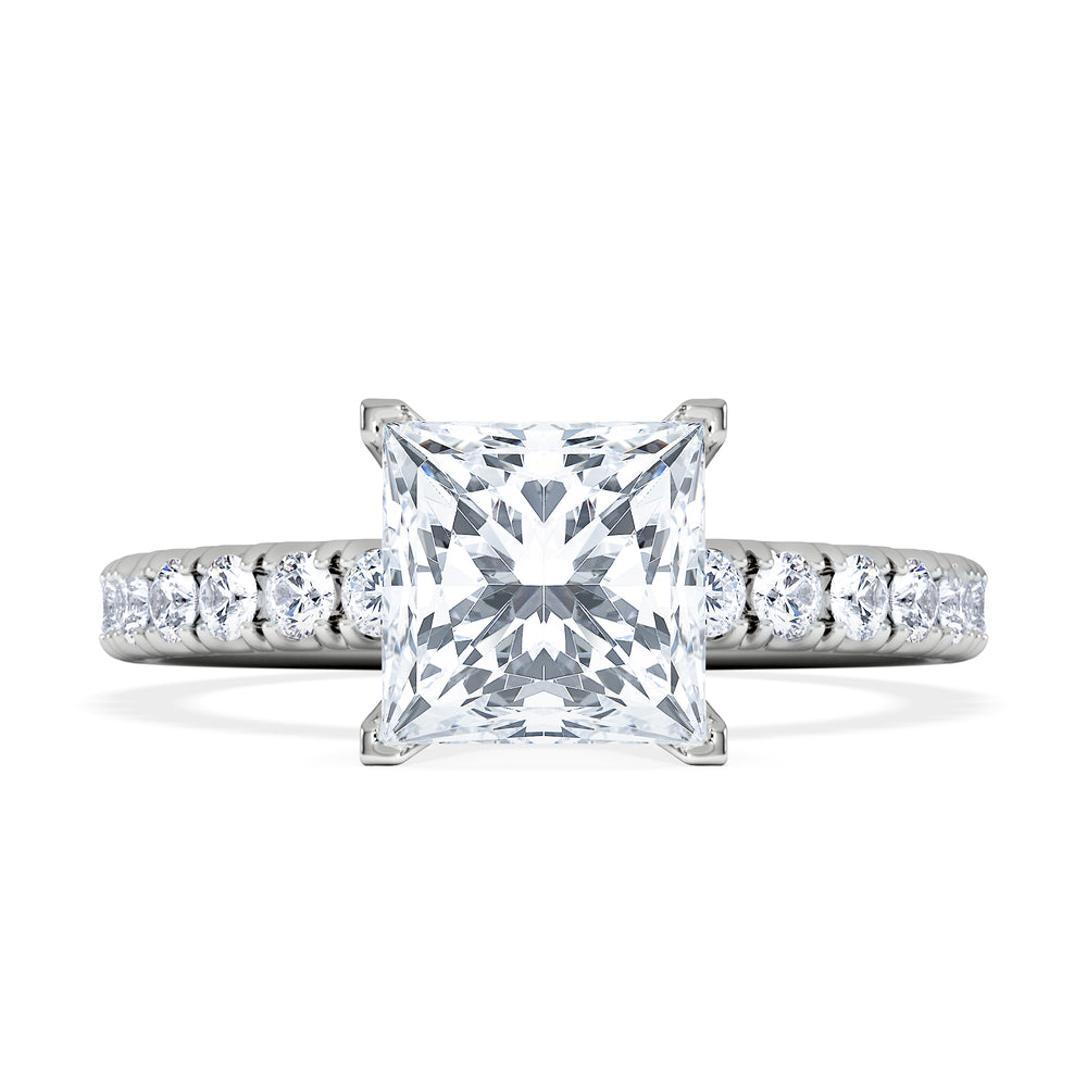 2.10ct Katerina Lab Princess Diamond Engagement Ring Platinum F/VS1