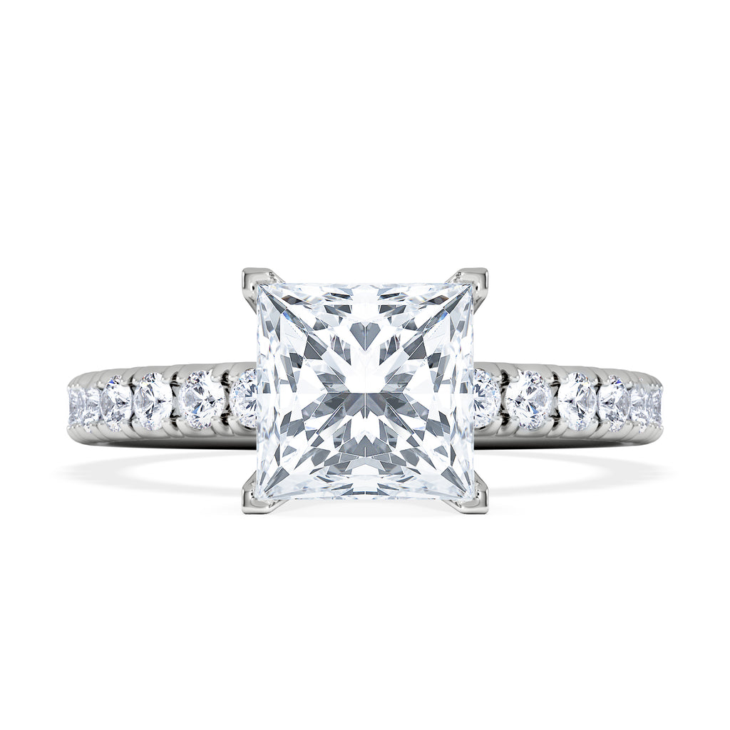 2.10ct Katerina Lab Princess Diamond Engagement Ring Platinum F/VS1