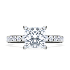 2.10ct Katerina Lab Princess Diamond Engagement Ring Platinum F/VS1