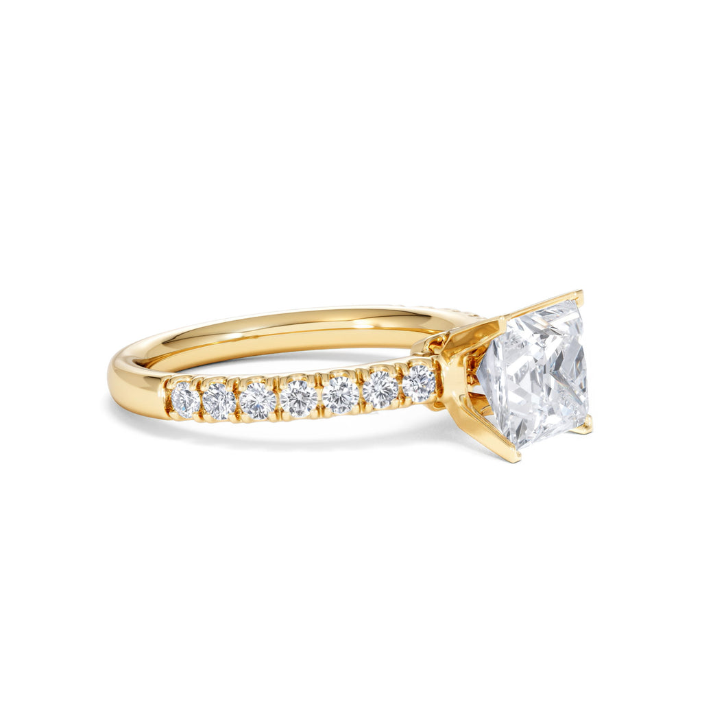2.10ct Katerina Lab Princess Diamond Engagement Ring 18K Gold F/VS1