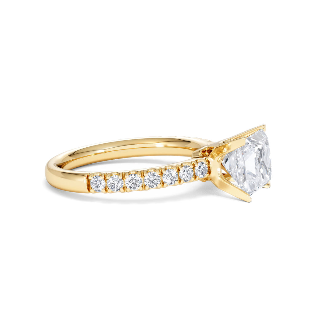 2.10ct Katerina Lab Princess Diamond Engagement Ring 18K Gold F/VS1