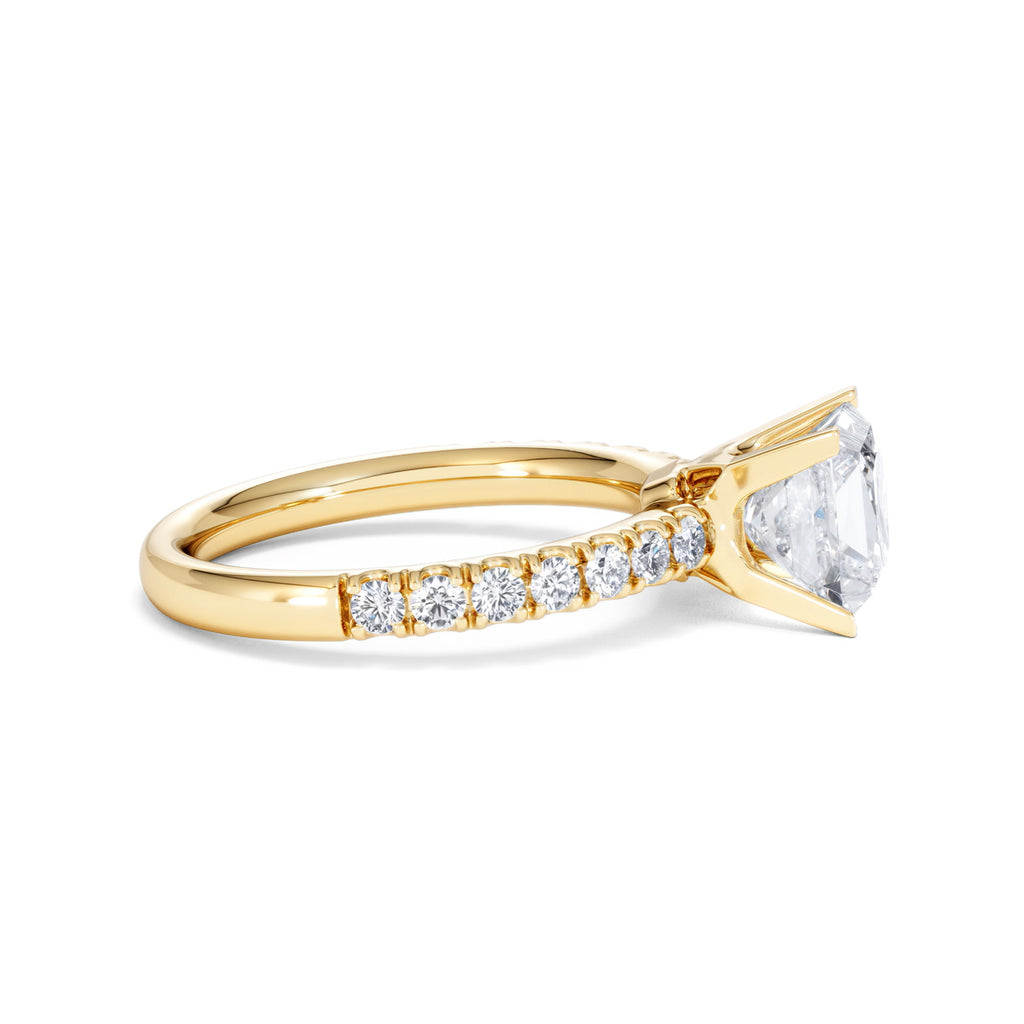 2.10ct Katerina Lab Princess Diamond Engagement Ring 18K Gold F/VS1