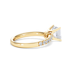 2.10ct Katerina Lab Princess Diamond Engagement Ring 18K Gold F/VS1