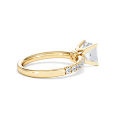 2.10ct Katerina Lab Princess Diamond Engagement Ring 18K Gold F/VS1