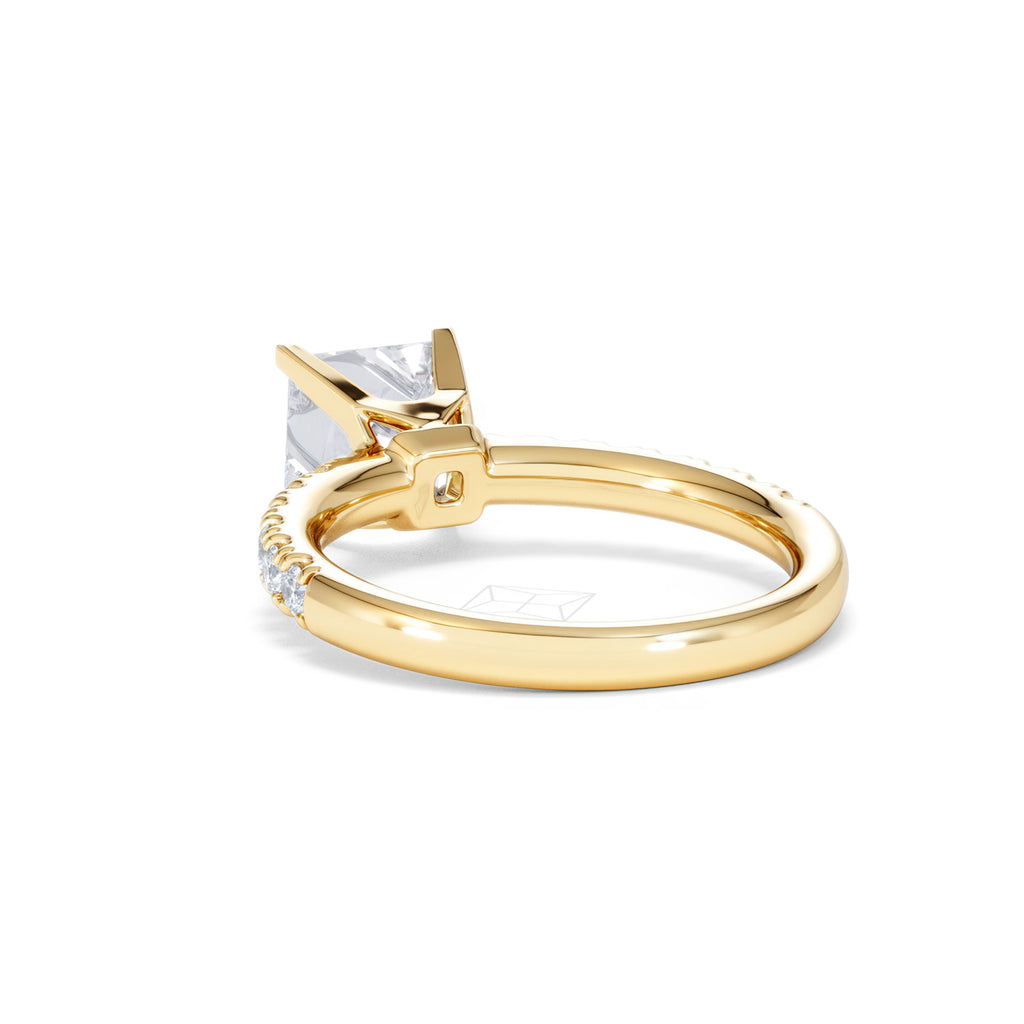 2.10ct Katerina Lab Princess Diamond Engagement Ring 18K Gold F/VS1