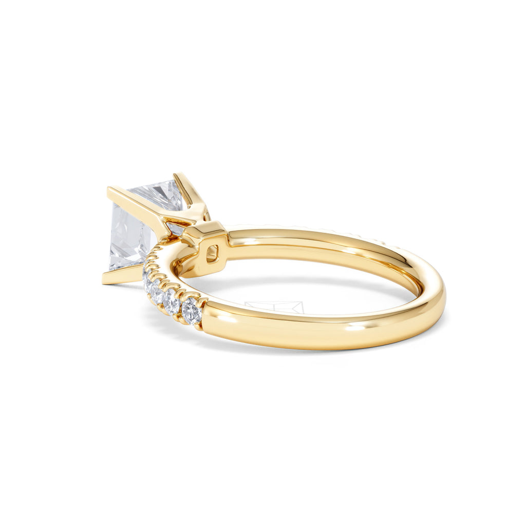 2.10ct Katerina Lab Princess Diamond Engagement Ring 18K Gold F/VS1