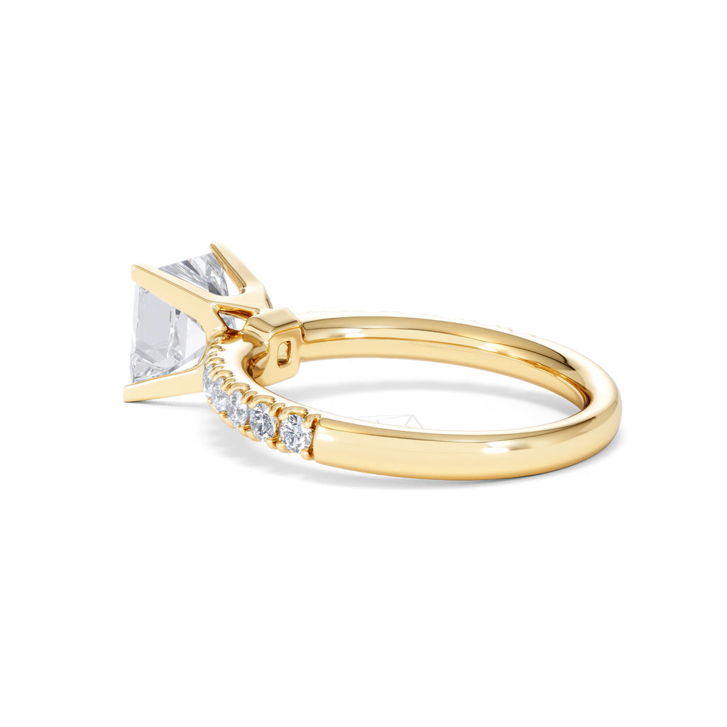 2.10ct Katerina Lab Princess Diamond Engagement Ring 18K Gold F/VS1