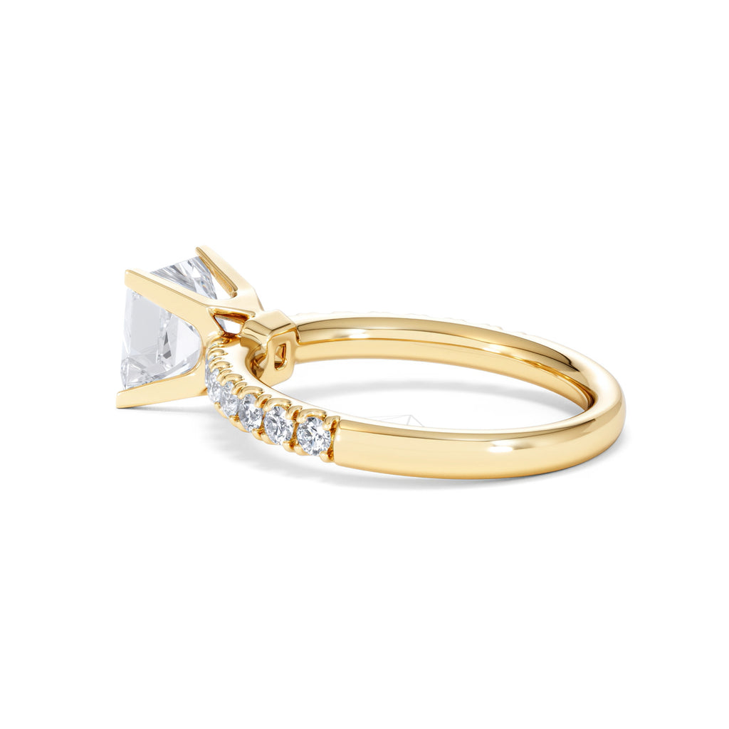 2.10ct Katerina Lab Princess Diamond Engagement Ring 18K Gold F/VS1